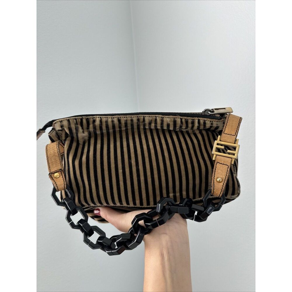 Fendi Striped Baguette Mini Bag Vintage Shoulder Bag